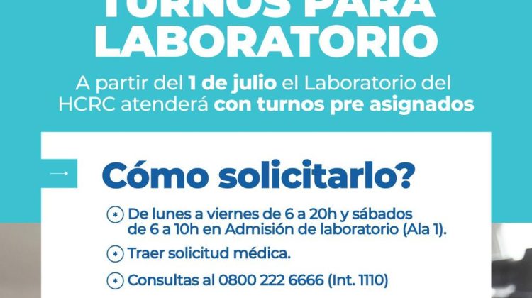 El Laboratorio del ‘Carrillo’ cambia su modalidad de atención