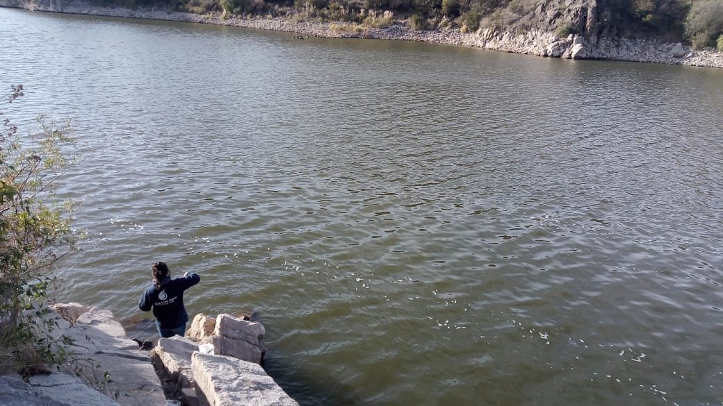 San Luis Agua tomó muestras del dique Cruz de Piedra