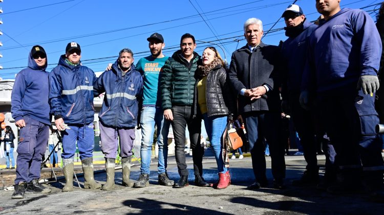 Poggi e Hissa visitaron una obra de repavimentación en la ciudad de San Luis