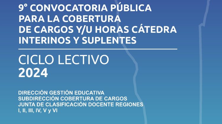 Publicaron la 9° convocatoria pública abierta para la cobertura de cargos y horas cátedra