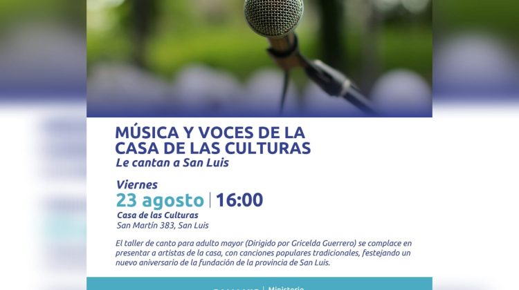 ‘Música y Voces de la Casa de las Culturas’ le cantan a San Luis