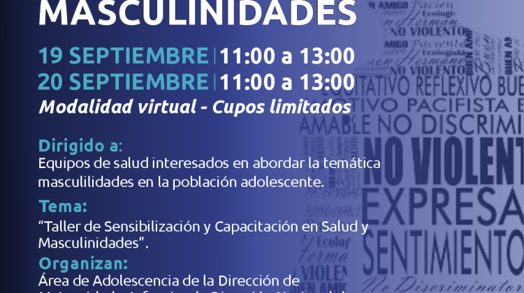 Capacitación Virtual sobre Masculinidades para Equipos de Salud: Inscripciones abiertas