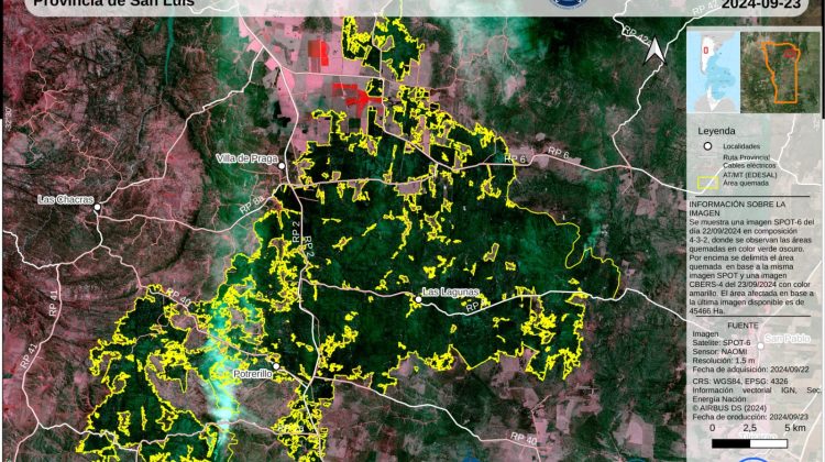 Los incendios en el departamento San Martín afectaron 45.466 hectáreas