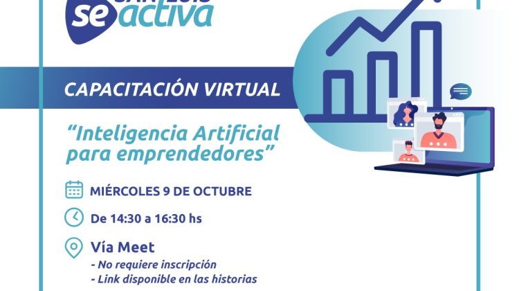 La capacitación semanal será sobre ‘Inteligencia Artificial para emprendedores’