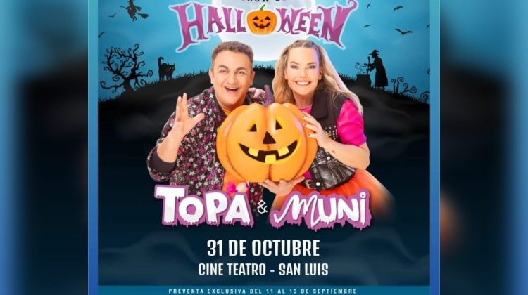 Topa y Muni llegan a San Luis con un nuevo show inspirado en Halloween