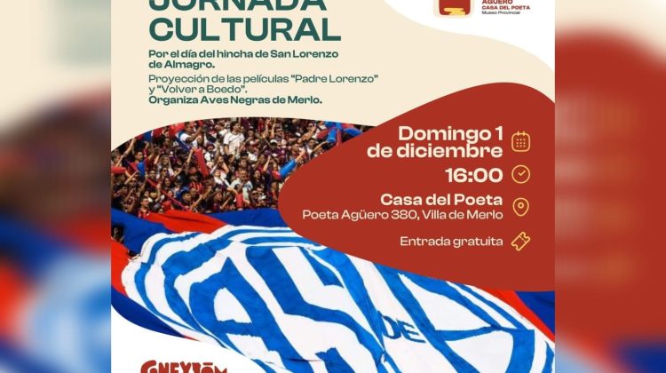 Realizarán una jornada cultural por el Día del Hincha de San Lorenzo