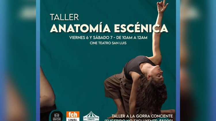 Realizarán un taller de Anatomía Escénica en el Cine Teatro