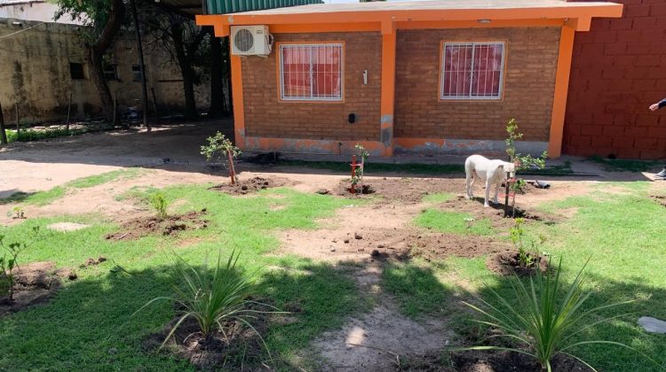 Ambiente forestó el cuartel de Bomberos Voluntarios de Concarán