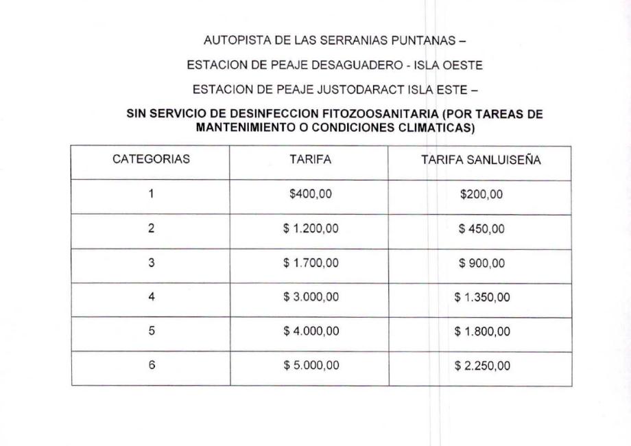 Aumentan los peajes en las rutas de la provincia de San Luis