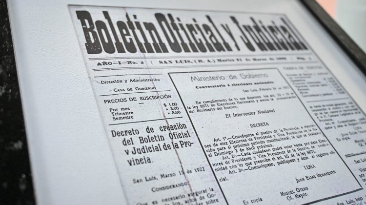 Conmemoraron el 100° aniversario del Boletín Oficial y Judicial de la Provincia