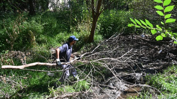 Realizan trabajos de limpieza en el río El Volcán