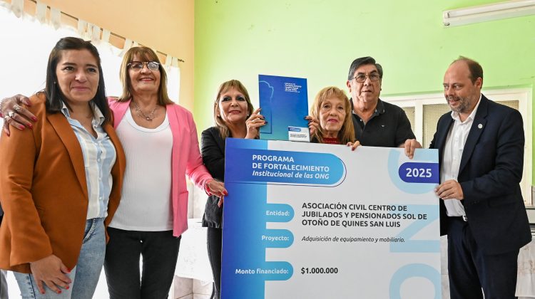 El Centro de Jubilados y Pensionados de Quines recibió un nuevo decreto de financiamiento