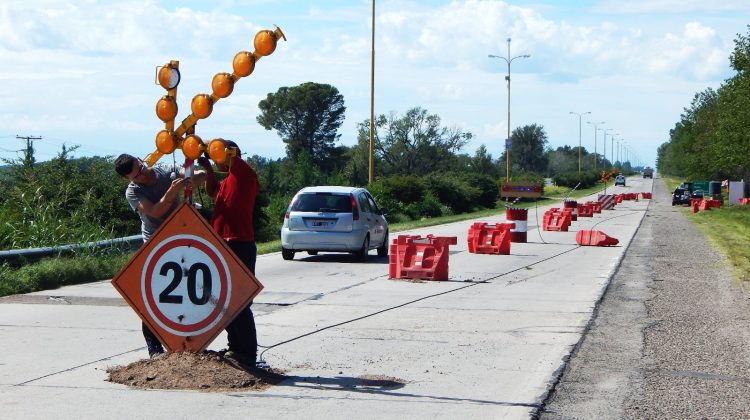 El Ente Control de Rutas repara losas sobre la autopista de las Serranías Puntanas