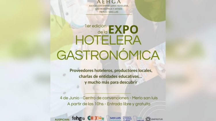 Este miércoles realizarán la primera Expo Hotelera Gastronómica en Merlo