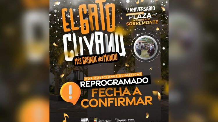 Reprogramarán el evento por el aniversario de la renovación de plaza Sobremonte