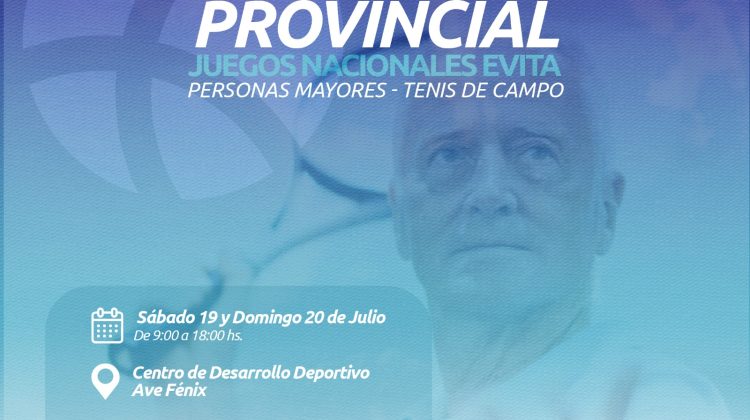 El clasificatorio a los Juegos Evita para personas mayores será en el Ave Fénix
