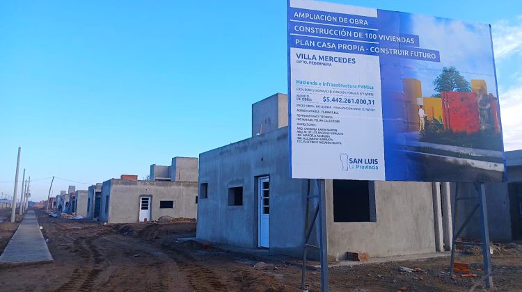 La obra de viviendas en Villa Mercedes continúa a toda marcha
