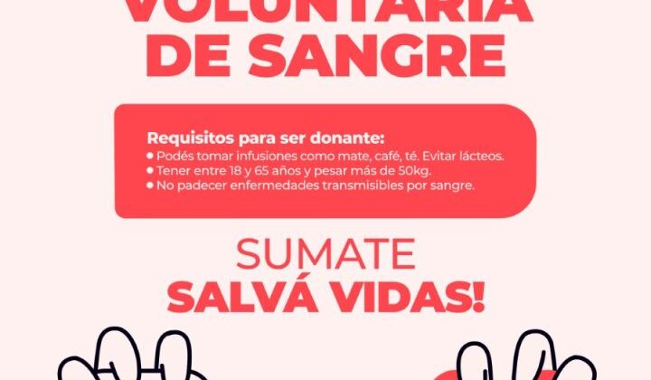 Realizan una nueva convocatoria para donar sangre en el Hospital Central