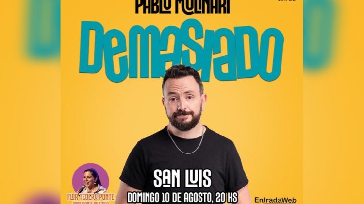 Pablo Molinari presenta su nuevo unipersonal ‘Demasiado’ en San Luis