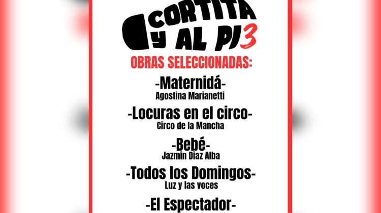 Realizarán el evento de teatro breve ‘Cortita y al pie’, tercera edición