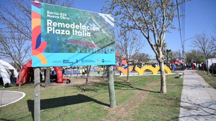 La Plaza Italia tiene nuevos juegos infantiles e iluminación LED para mayor seguridad