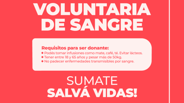 Convocan a una nueva jornada para donar sangre