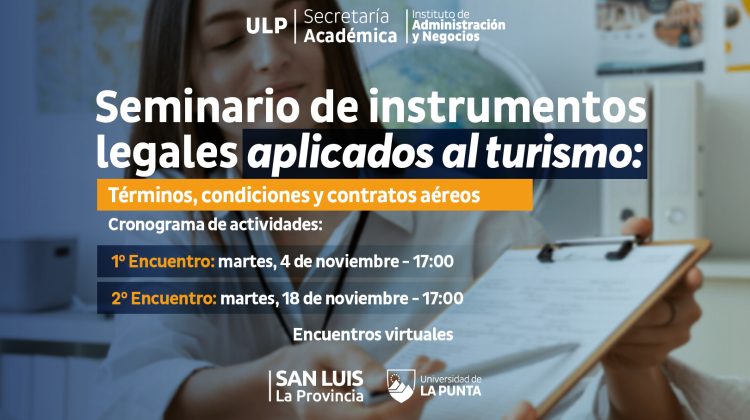 Viajar informado: la Universidad de La Punta lanza un seminario sobre derecho turístico