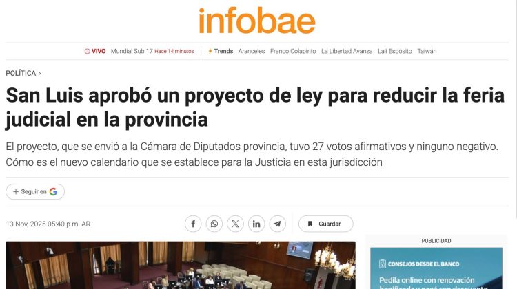 La reducción de la feria judicial tuvo amplia repercusión en los medios nacionales