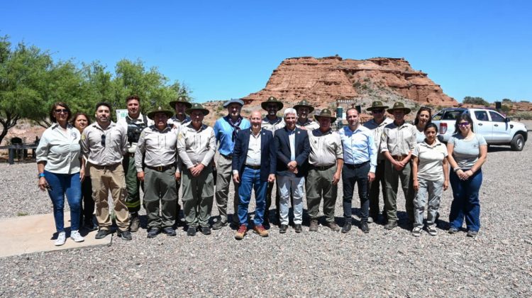 Poggi encabezó el acto por el 34° aniversario del Parque Nacional Sierra de las Quijadas