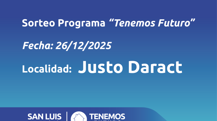 Justo Daract: listado de familias sorteadas