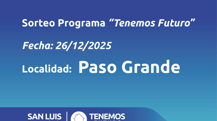 Paso Grande: listado de familias sorteadas