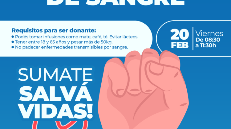 Convocan a una nueva jornada de donación de sangre