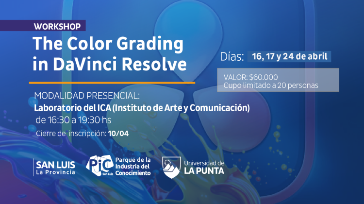 La ULP invita a participar del Workshop: ‘The color Grading In DaVinci Resolve’