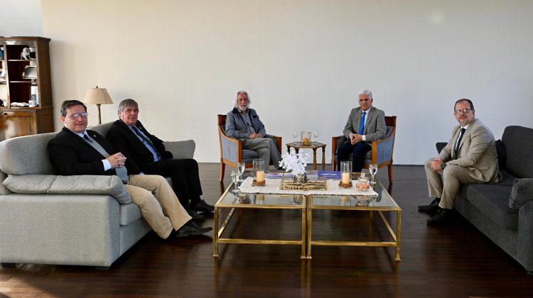 El Gobernador recibió en su despacho a las autoridades del Colegio de Agrimensores