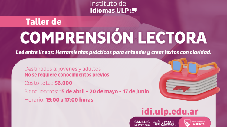 El Instituto de Idiomas presenta el nuevo taller de Comprensión Lectora