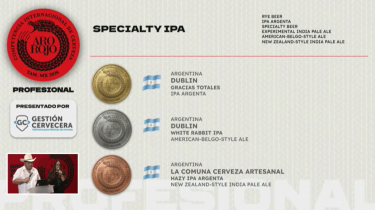 Cuatro cervecerías de San Luis obtuvieron siete medallas en la Copa Cervecera Aro Rojo 2026