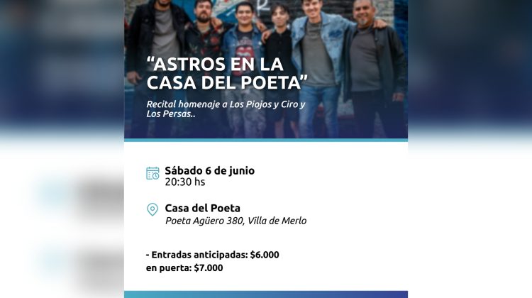 Música y cine debate, las propuestas de la Casa del Poeta para este fin de semana