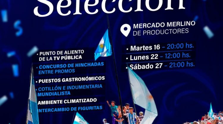 La Villa de Merlo organizó un gran Fan Fest para alentar a la Selección Argentina