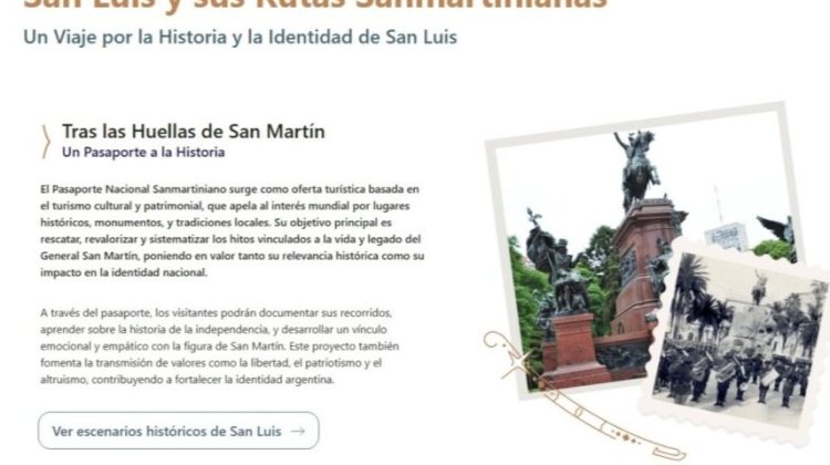 San Luis invita a recorrer los puntos emblemáticos de la gesta sanmartiniana