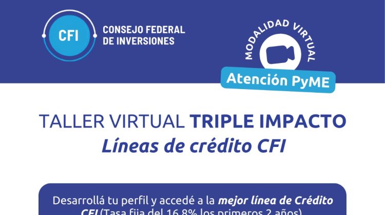 Este martes se dictará un taller informativo sobre la Línea de Crédito Triple Impacto