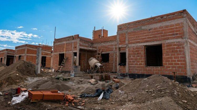 Los hogares de la Villa de Merlo avanzan con cubiertas, revoques e instalaciones